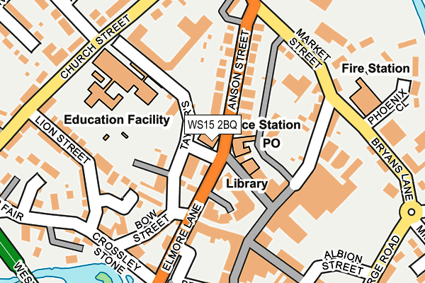 WS15 2BQ map - OS OpenMap – Local (Ordnance Survey) WS15 2BQ map - OS OpenMap – Local (Ordnance Survey)