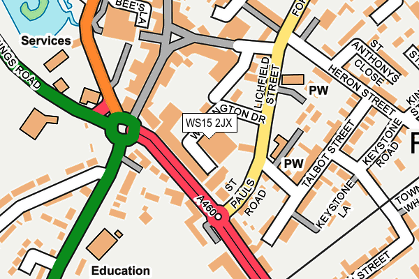 WS15 2JX map - OS OpenMap – Local (Ordnance Survey) WS15 2JX map - OS OpenMap – Local (Ordnance Survey)