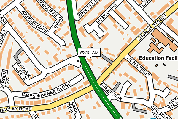 WS15 2JZ map - OS OpenMap – Local (Ordnance Survey) WS15 2JZ map - OS OpenMap – Local (Ordnance Survey)
