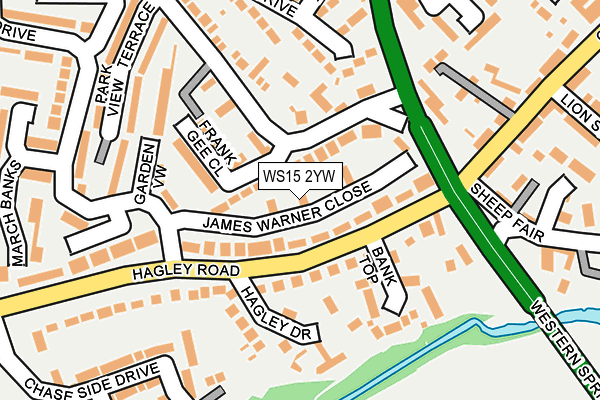 WS15 2YW map - OS OpenMap – Local (Ordnance Survey) WS15 2YW map - OS OpenMap – Local (Ordnance Survey)