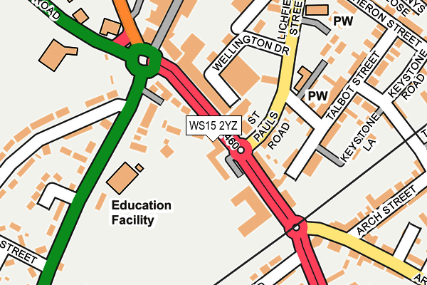 WS15 2YZ map - OS OpenMap – Local (Ordnance Survey) WS15 2YZ map - OS OpenMap – Local (Ordnance Survey)