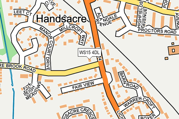 WS15 4DL map - OS OpenMap – Local (Ordnance Survey) WS15 4DL map - OS OpenMap – Local (Ordnance Survey)