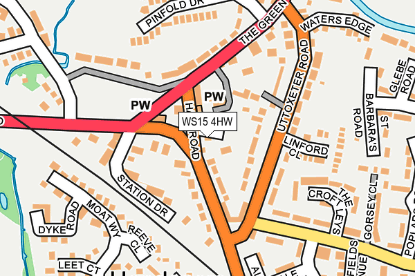 WS15 4HW map - OS OpenMap – Local (Ordnance Survey) WS15 4HW map - OS OpenMap – Local (Ordnance Survey)