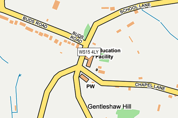 WS15 4LY map - OS OpenMap – Local (Ordnance Survey) WS15 4LY map - OS OpenMap – Local (Ordnance Survey)