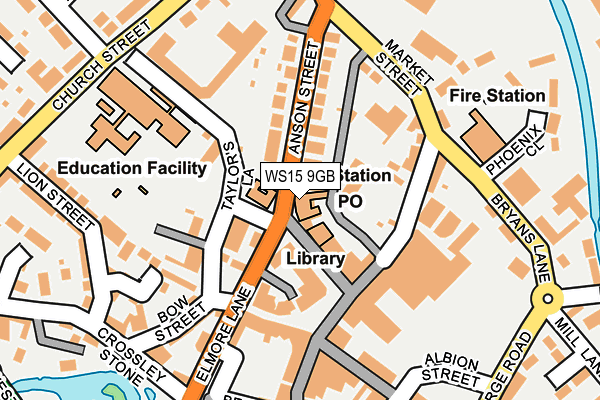 WS15 9GB map - OS OpenMap – Local (Ordnance Survey) WS15 9GB map - OS OpenMap – Local (Ordnance Survey)