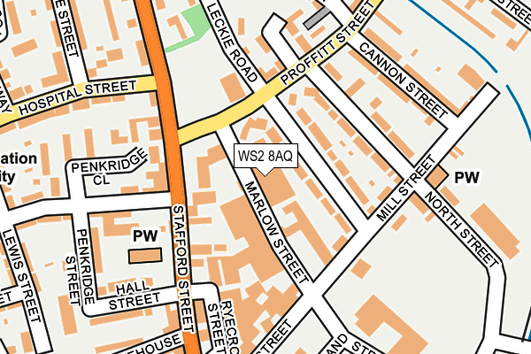 WS2 8AQ map - OS OpenMap – Local (Ordnance Survey) WS2 8AQ map - OS OpenMap – Local (Ordnance Survey)