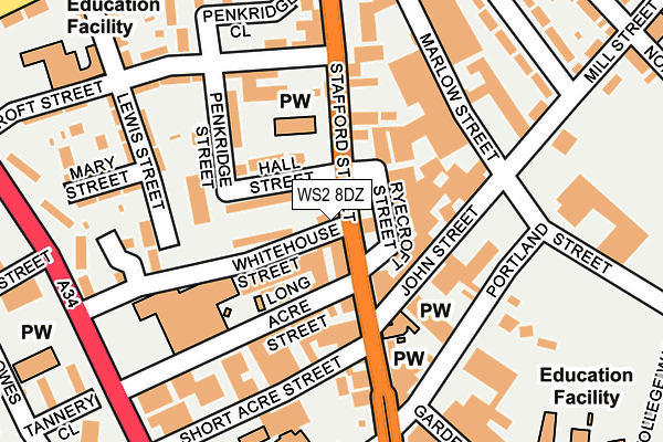 WS2 8DZ map - OS OpenMap – Local (Ordnance Survey) WS2 8DZ map - OS OpenMap – Local (Ordnance Survey)