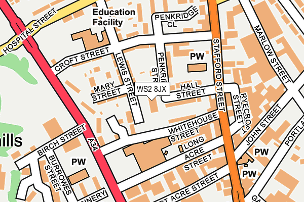 WS2 8JX map - OS OpenMap – Local (Ordnance Survey) WS2 8JX map - OS OpenMap – Local (Ordnance Survey)