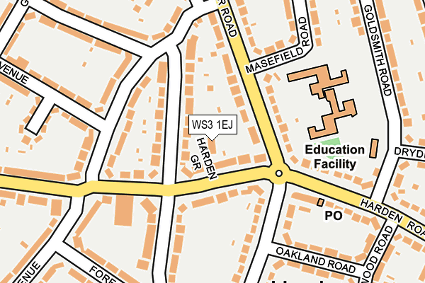 WS3 1EJ map - OS OpenMap – Local (Ordnance Survey) WS3 1EJ map - OS OpenMap – Local (Ordnance Survey)