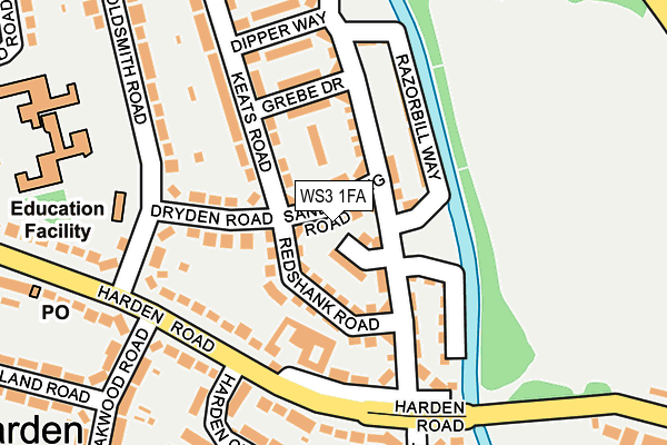 WS3 1FA map - OS OpenMap – Local (Ordnance Survey) WS3 1FA map - OS OpenMap – Local (Ordnance Survey)