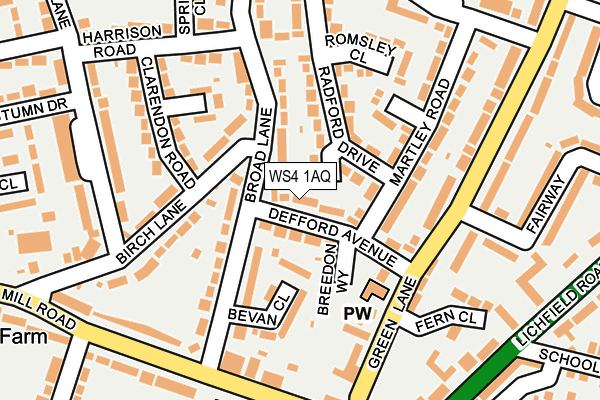 WS4 1AQ map - OS OpenMap – Local (Ordnance Survey) WS4 1AQ map - OS OpenMap – Local (Ordnance Survey)