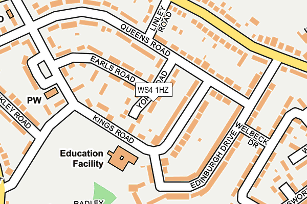 WS4 1HZ map - OS OpenMap – Local (Ordnance Survey) WS4 1HZ map - OS OpenMap – Local (Ordnance Survey)