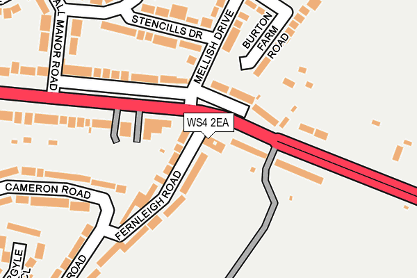 WS4 2EA map - OS OpenMap – Local (Ordnance Survey) WS4 2EA map - OS OpenMap – Local (Ordnance Survey)