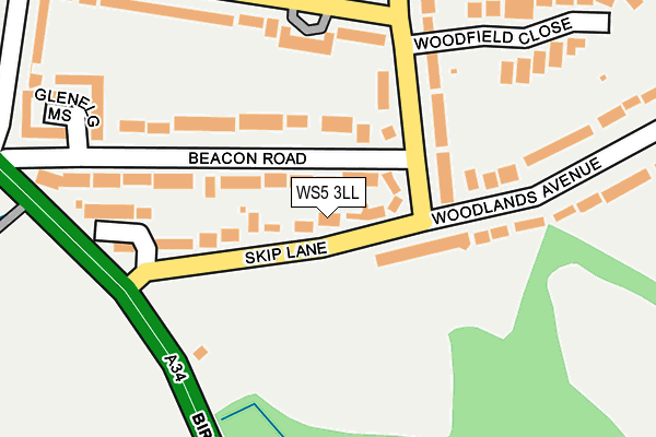 WS5 3LL map - OS OpenMap – Local (Ordnance Survey) WS5 3LL map - OS OpenMap – Local (Ordnance Survey)