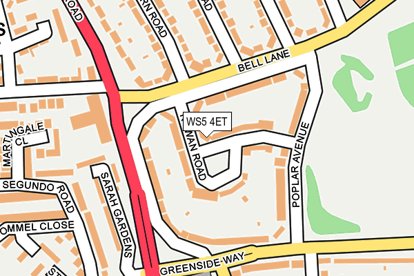 WS5 4ET map - OS OpenMap – Local (Ordnance Survey) WS5 4ET map - OS OpenMap – Local (Ordnance Survey)