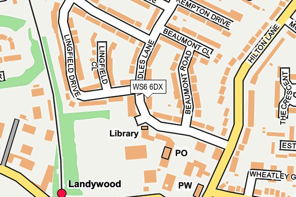 WS6 6DX map - OS OpenMap – Local (Ordnance Survey) WS6 6DX map - OS OpenMap – Local (Ordnance Survey)