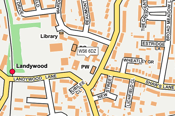 WS6 6DZ map - OS OpenMap – Local (Ordnance Survey) WS6 6DZ map - OS OpenMap – Local (Ordnance Survey)