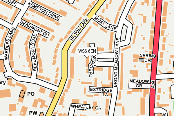 WS6 6EN map - OS OpenMap – Local (Ordnance Survey) WS6 6EN map - OS OpenMap – Local (Ordnance Survey)