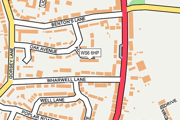 WS6 6HP map - OS OpenMap – Local (Ordnance Survey) WS6 6HP map - OS OpenMap – Local (Ordnance Survey)