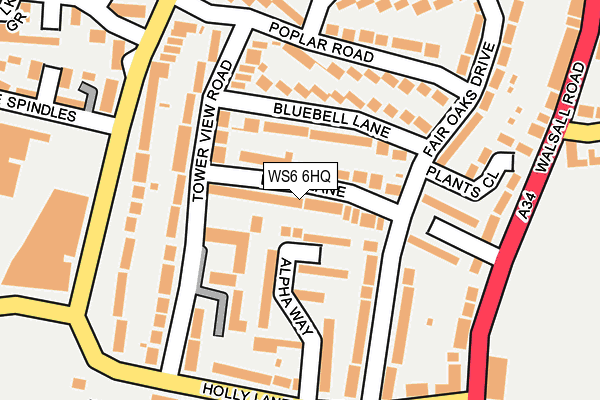 WS6 6HQ map - OS OpenMap – Local (Ordnance Survey) WS6 6HQ map - OS OpenMap – Local (Ordnance Survey)