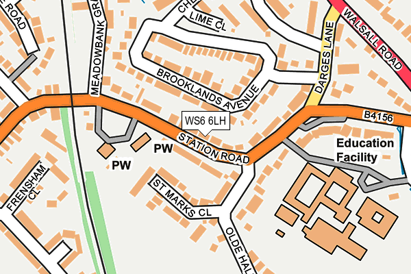 WS6 6LH map - OS OpenMap – Local (Ordnance Survey) WS6 6LH map - OS OpenMap – Local (Ordnance Survey)