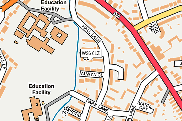 WS6 6LZ map - OS OpenMap – Local (Ordnance Survey) WS6 6LZ map - OS OpenMap – Local (Ordnance Survey)