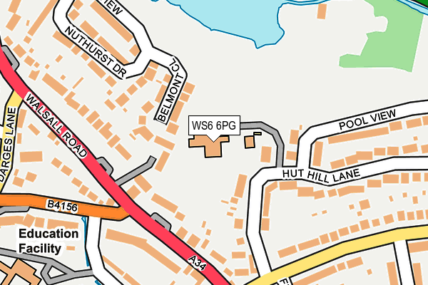 WS6 6PG map - OS OpenMap – Local (Ordnance Survey) WS6 6PG map - OS OpenMap – Local (Ordnance Survey)