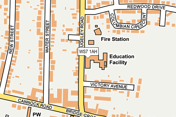 WS7 1AH map - OS OpenMap – Local (Ordnance Survey) WS7 1AH map - OS OpenMap – Local (Ordnance Survey)