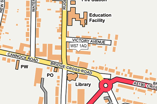 WS7 1AQ map - OS OpenMap – Local (Ordnance Survey) WS7 1AQ map - OS OpenMap – Local (Ordnance Survey)