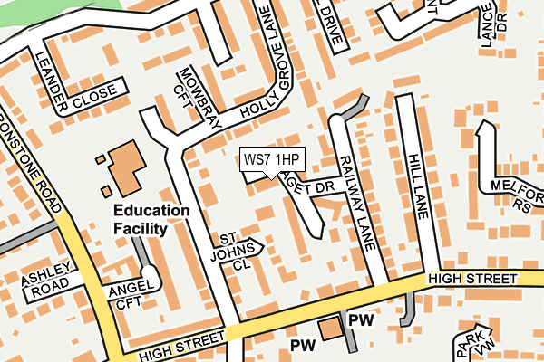 WS7 1HP map - OS OpenMap – Local (Ordnance Survey) WS7 1HP map - OS OpenMap – Local (Ordnance Survey)