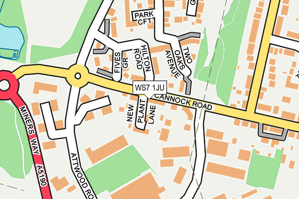 WS7 1JU map - OS OpenMap – Local (Ordnance Survey) WS7 1JU map - OS OpenMap – Local (Ordnance Survey)