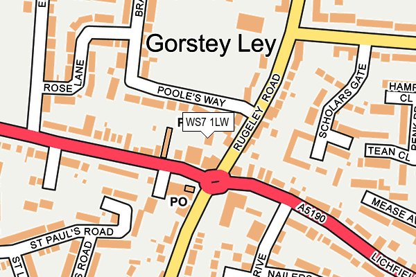 WS7 1LW map - OS OpenMap – Local (Ordnance Survey) WS7 1LW map - OS OpenMap – Local (Ordnance Survey)