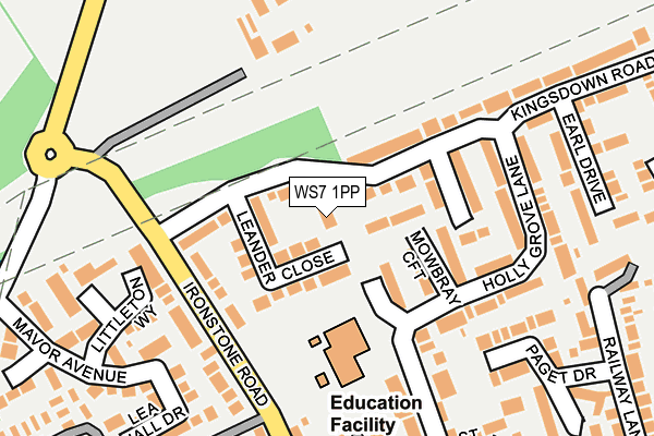 WS7 1PP map - OS OpenMap – Local (Ordnance Survey) WS7 1PP map - OS OpenMap – Local (Ordnance Survey)