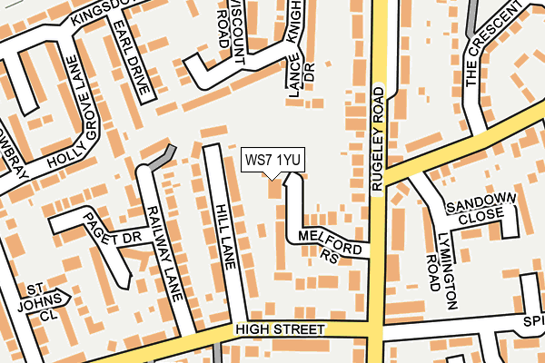 WS7 1YU map - OS OpenMap – Local (Ordnance Survey) WS7 1YU map - OS OpenMap – Local (Ordnance Survey)
