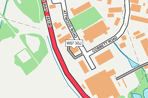 WS7 3GJ map - OS OpenMap – Local (Ordnance Survey) WS7 3GJ map - OS OpenMap – Local (Ordnance Survey)