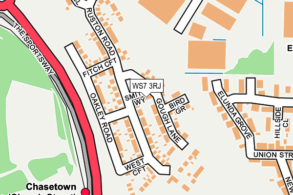 WS7 3RJ map - OS OpenMap – Local (Ordnance Survey) WS7 3RJ map - OS OpenMap – Local (Ordnance Survey)