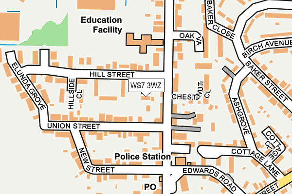 WS7 3WZ map - OS OpenMap – Local (Ordnance Survey) WS7 3WZ map - OS OpenMap – Local (Ordnance Survey)