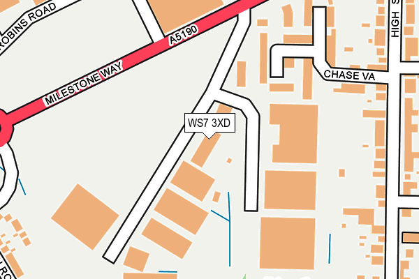 WS7 3XD map - OS OpenMap – Local (Ordnance Survey) WS7 3XD map - OS OpenMap – Local (Ordnance Survey)