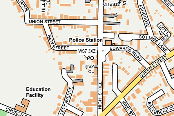 WS7 3XZ map - OS OpenMap – Local (Ordnance Survey) WS7 3XZ map - OS OpenMap – Local (Ordnance Survey)