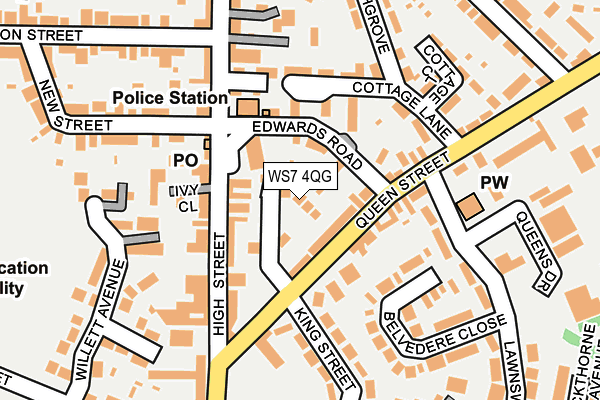 WS7 4QG map - OS OpenMap – Local (Ordnance Survey) WS7 4QG map - OS OpenMap – Local (Ordnance Survey)