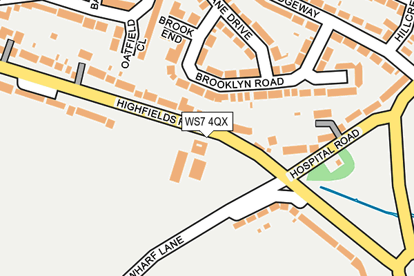 WS7 4QX map - OS OpenMap – Local (Ordnance Survey) WS7 4QX map - OS OpenMap – Local (Ordnance Survey)