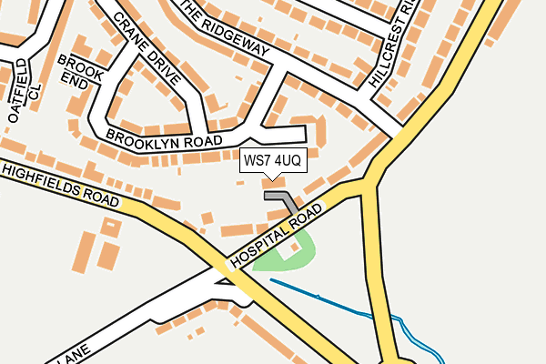 WS7 4UQ map - OS OpenMap – Local (Ordnance Survey) WS7 4UQ map - OS OpenMap – Local (Ordnance Survey)