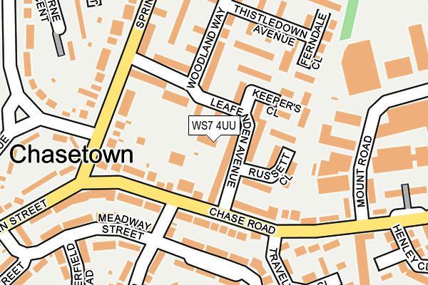 WS7 4UU map - OS OpenMap – Local (Ordnance Survey) WS7 4UU map - OS OpenMap – Local (Ordnance Survey)