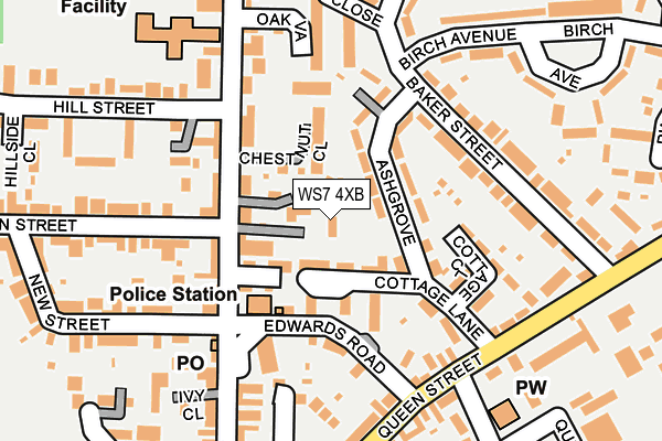 WS7 4XB map - OS OpenMap – Local (Ordnance Survey) WS7 4XB map - OS OpenMap – Local (Ordnance Survey)