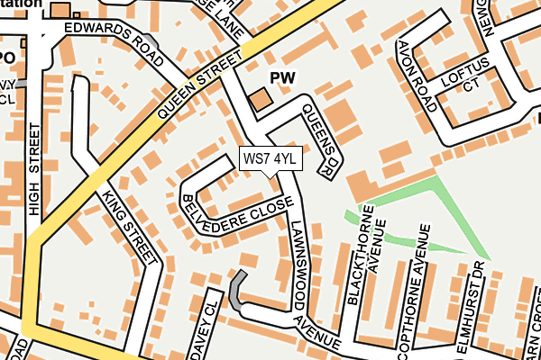 WS7 4YL map - OS OpenMap – Local (Ordnance Survey) WS7 4YL map - OS OpenMap – Local (Ordnance Survey)