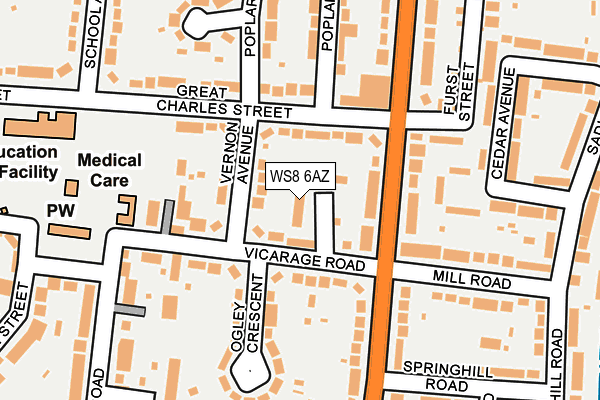 WS8 6AZ map - OS OpenMap – Local (Ordnance Survey) WS8 6AZ map - OS OpenMap – Local (Ordnance Survey)