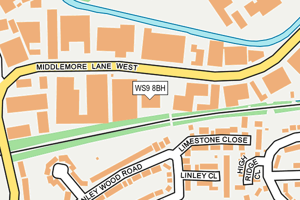 WS9 8BH map - OS OpenMap – Local (Ordnance Survey) WS9 8BH map - OS OpenMap – Local (Ordnance Survey)