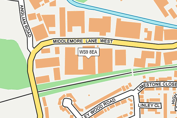 WS9 8EA map - OS OpenMap – Local (Ordnance Survey) WS9 8EA map - OS OpenMap – Local (Ordnance Survey)
