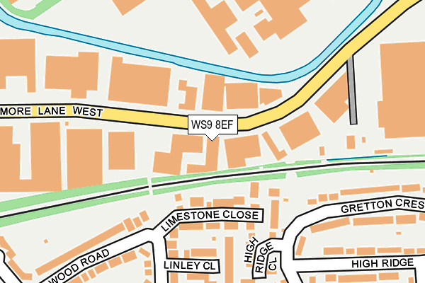 WS9 8EF map - OS OpenMap – Local (Ordnance Survey) WS9 8EF map - OS OpenMap – Local (Ordnance Survey)