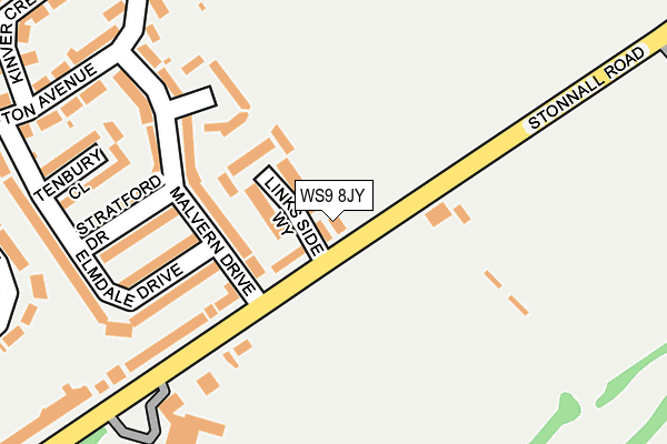 WS9 8JY map - OS OpenMap – Local (Ordnance Survey) WS9 8JY map - OS OpenMap – Local (Ordnance Survey)